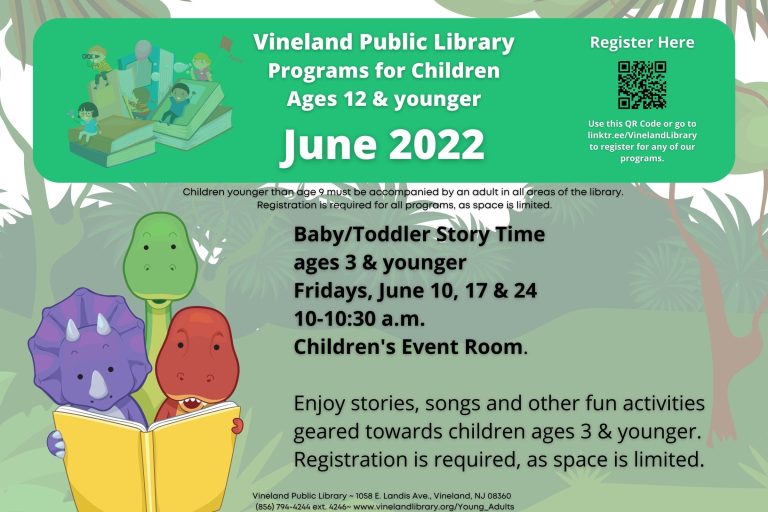 Enjoy stories, songs and other fun activities geared towards children ages 3 & younger. 
Registration is required, as space is limited.