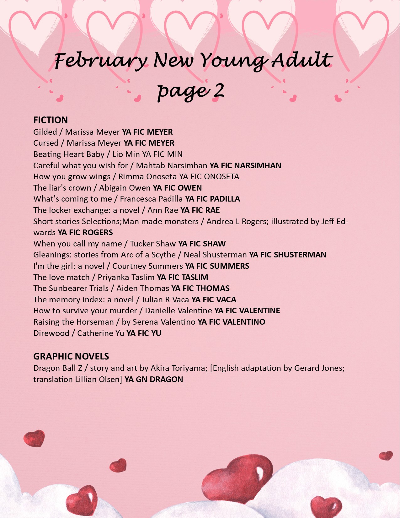February 2023 Young Adult New Books pg 2